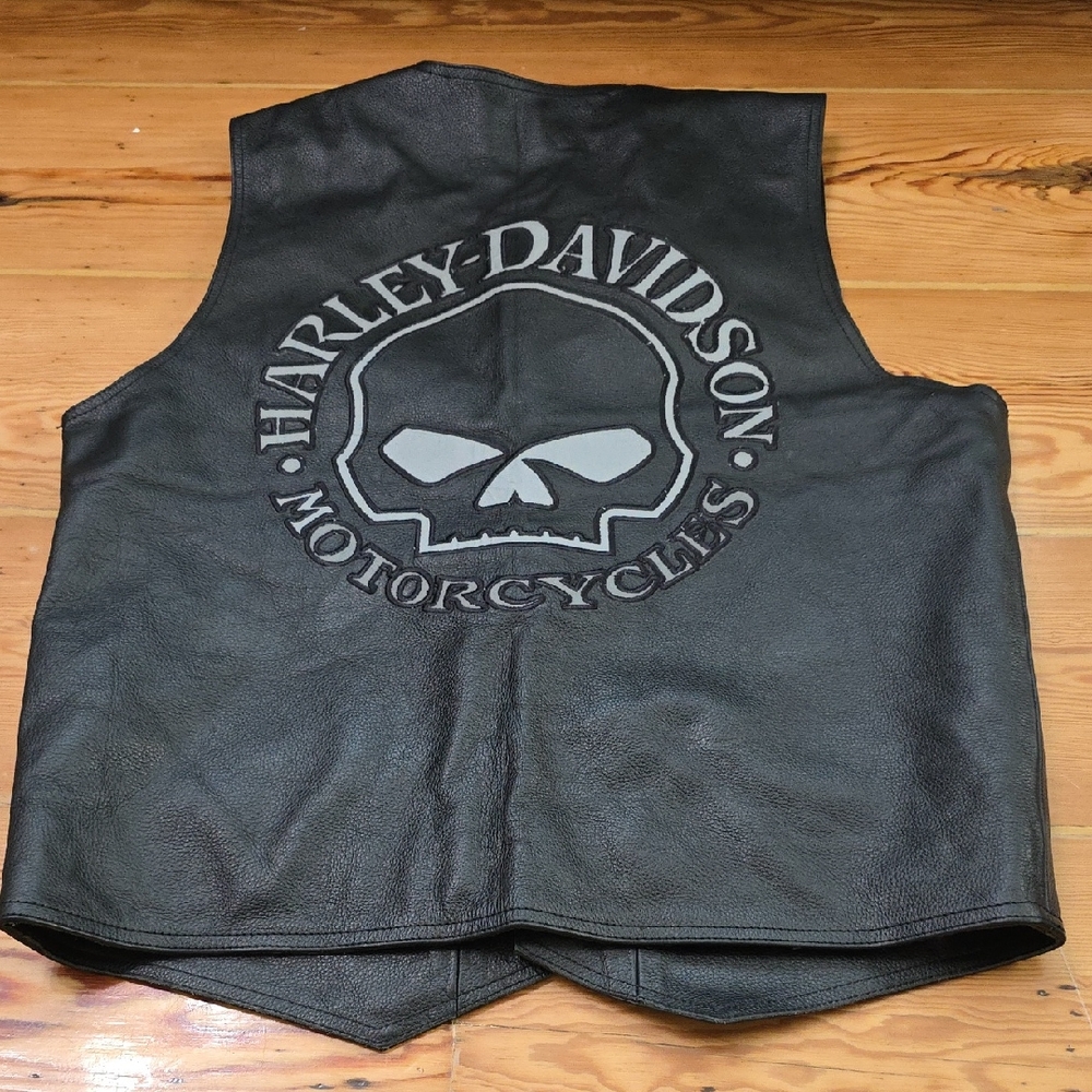Harley-Davidson Black Leather Motorcycle Vest